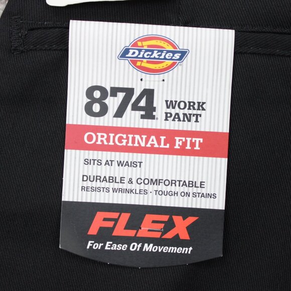 Dickies 874 Work Pants NWT Mens 40x30 Black Original Fit Flex Straight Leg - Picture 8 of 15